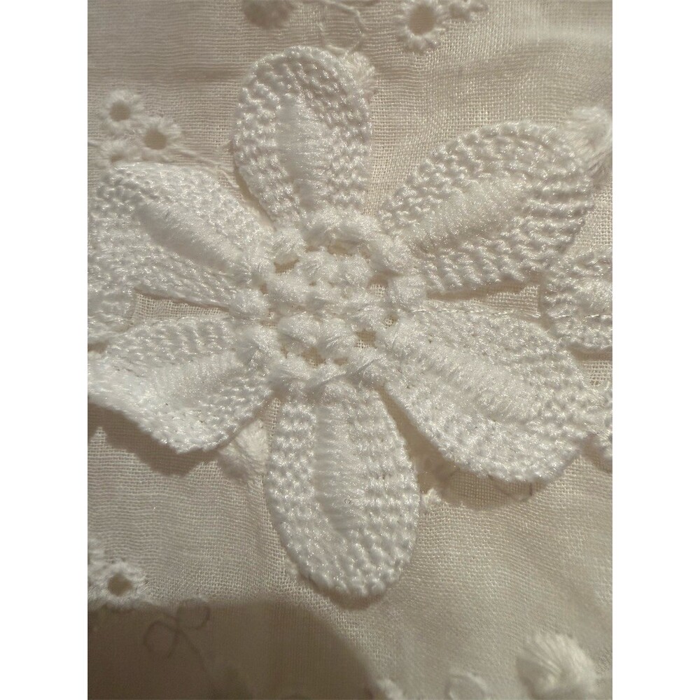 Just Me Dress Womens Size M White Eyelet Embroidered Mini Open Back - Picture 7 of 10